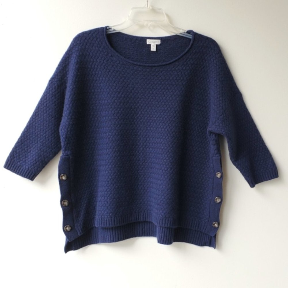 Garnet Hill Cashmere Button-Detail Sweater XL